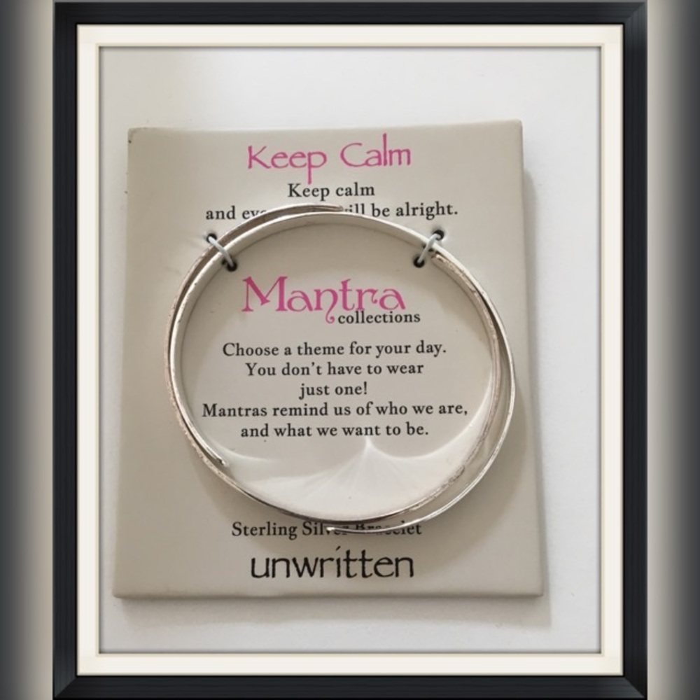 Sterling Silver cuff bracelet•Keep Calm•Breathe - Picture 2 of 8