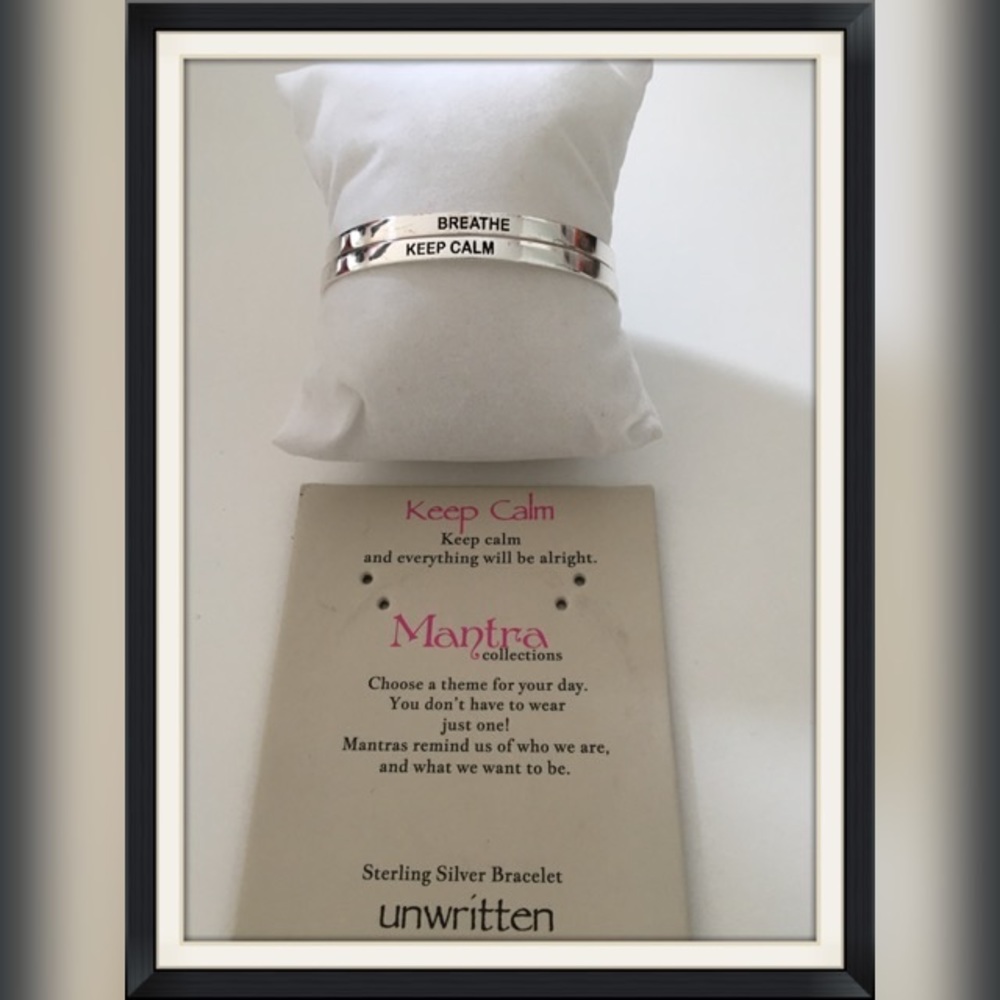 Sterling Silver cuff bracelet•Keep Calm•Breathe - Picture 5 of 8