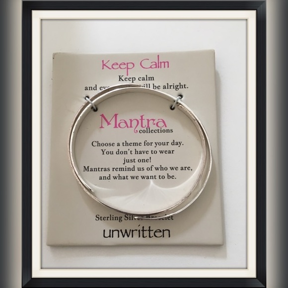 Sterling Silver cuff bracelet•Keep Calm•Breathe - Picture 2 of 8