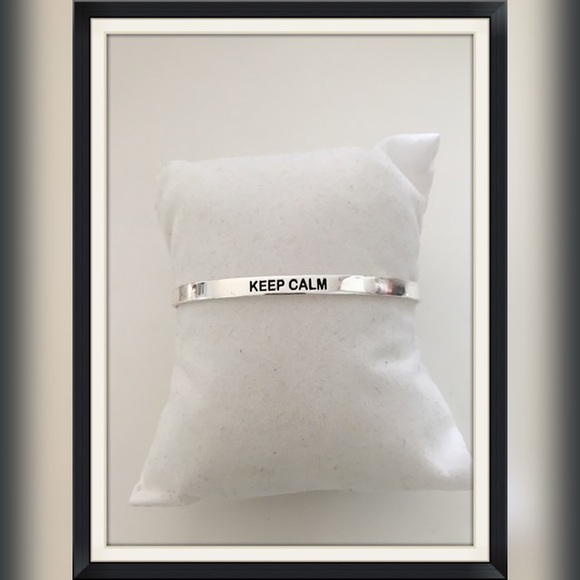 Sterling Silver cuff bracelet•Keep Calm•Breathe - Picture 3 of 8