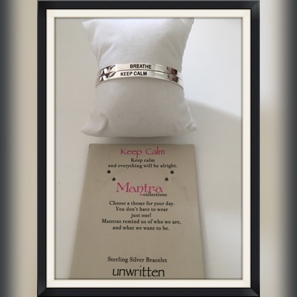 Sterling Silver cuff bracelet•Keep Calm•Breathe - Picture 5 of 8