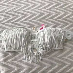 White bandeau bikini top