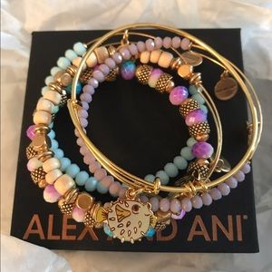 Alex and Ani Pufferfish set of 5 bangles