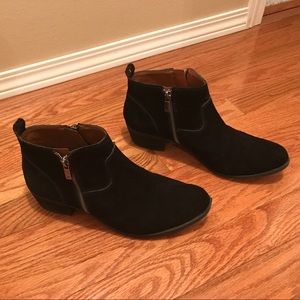 Lucky brand black suede booties