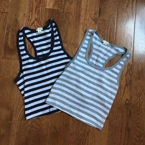2 striped crop tops