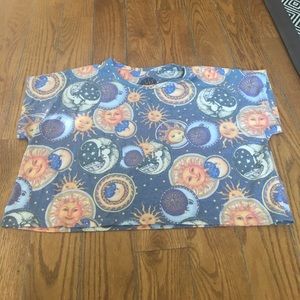 Urban Outfitters celestial sun moon crop tee