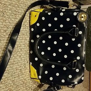Blue and White Polka Dot Purse