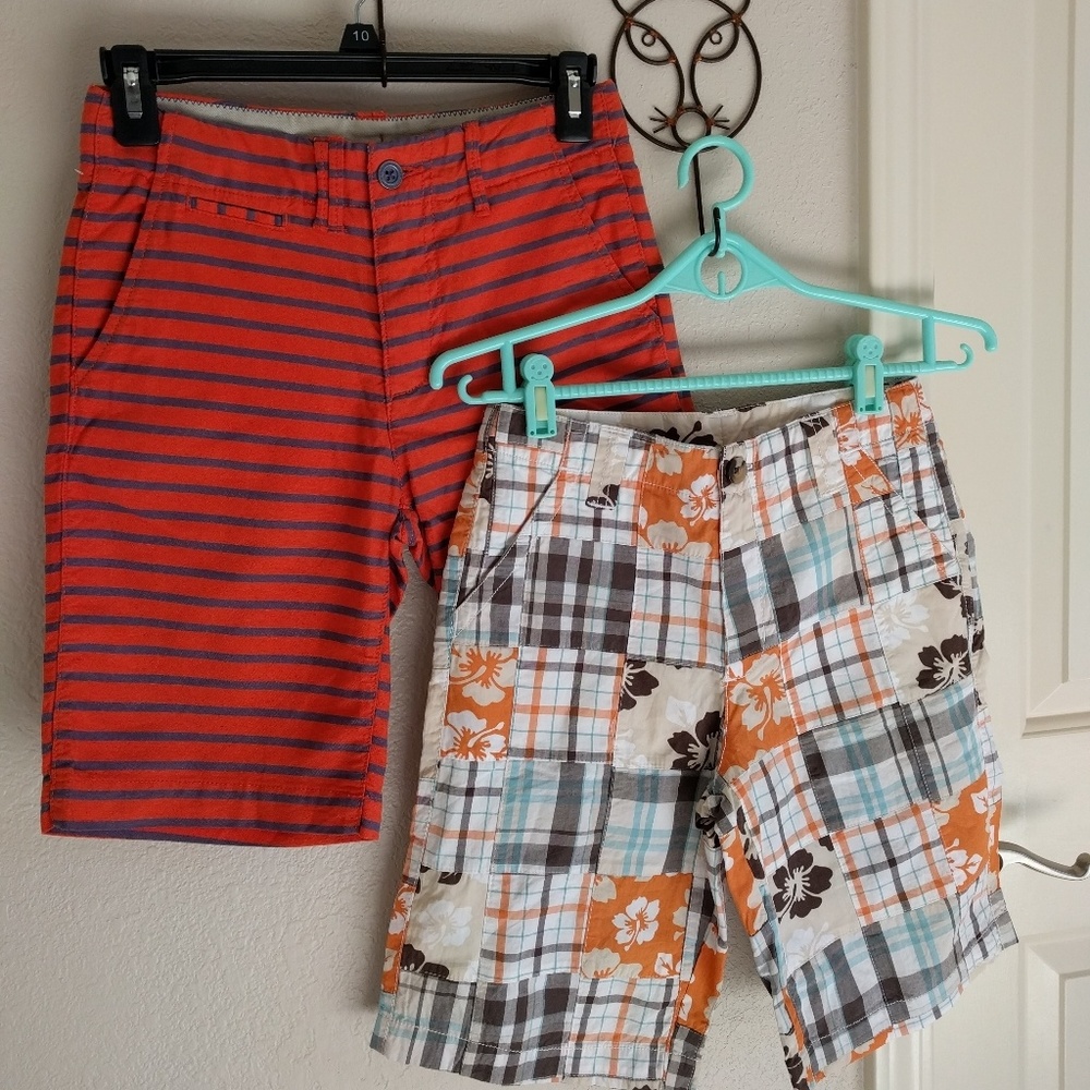 SOLD Crazy 8 & Gap Boys 10T Orange Plaid Shorts