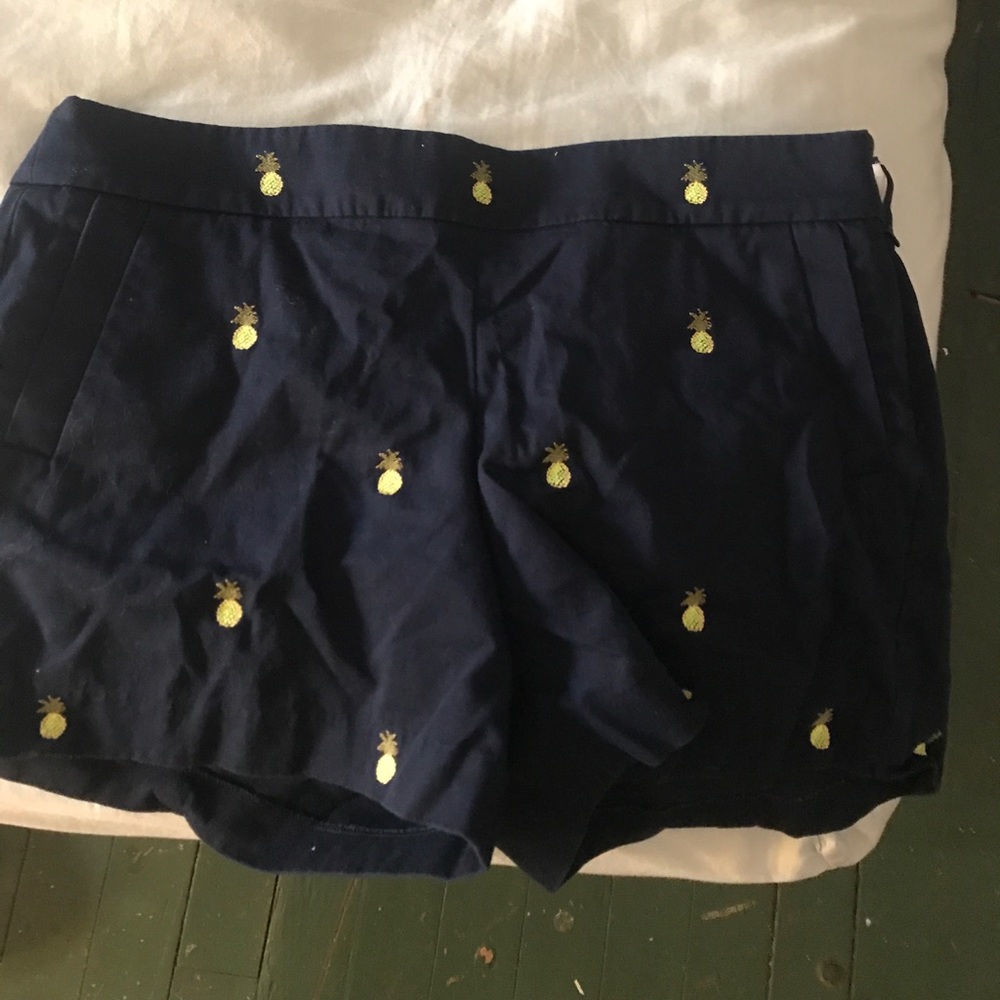 Pineapple jcrew side zip shorts