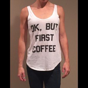 Thin white coffee tank