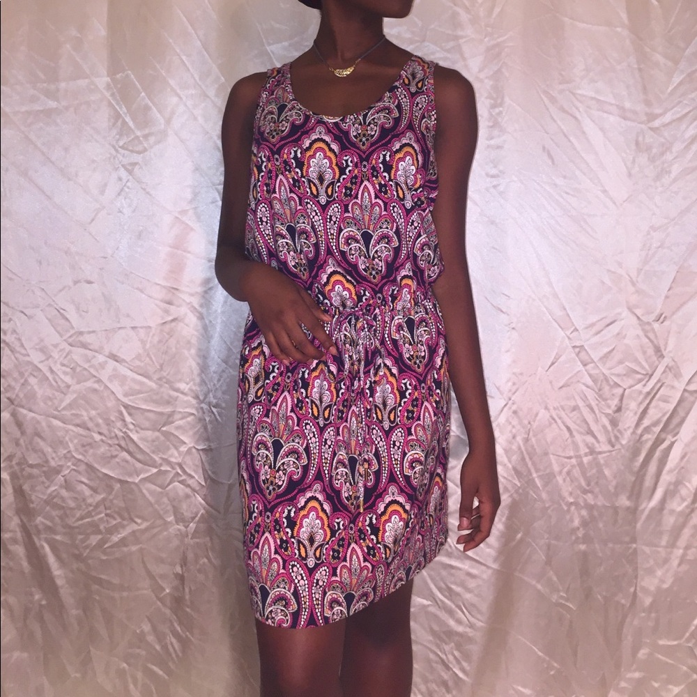 Banana Republic Printed Drawstring Dress