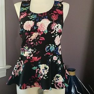 Peplum Floral Razor Back Tank