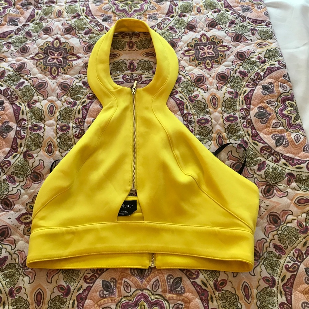 BEBE halter top yellow