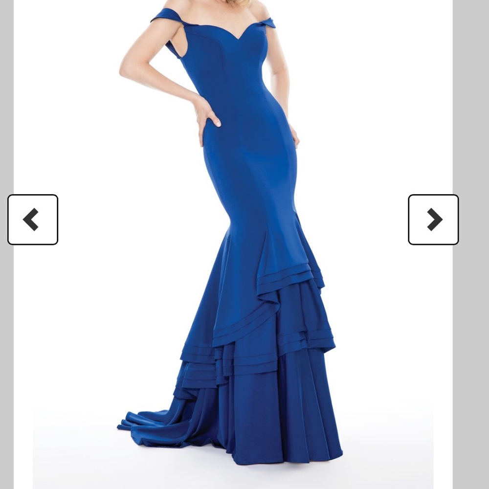 Amazing off the shoulder royal blue dress 17203