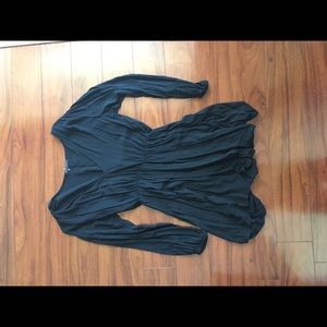 Brandy Melville black long sleeve v neck dress