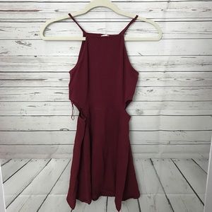 Garage maroon cutout Skater Dress