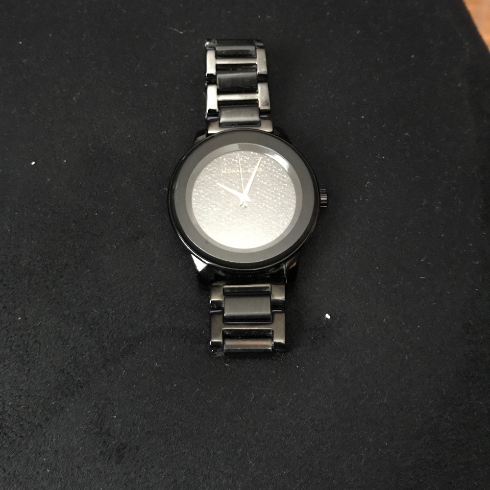 Custom Michael Kors black watch with black stones