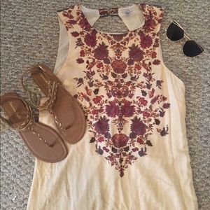 Ecote boho shift dress with open back