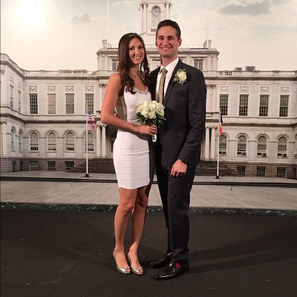 White and beaded bodycon dress by Parker - Picture 6 of 7