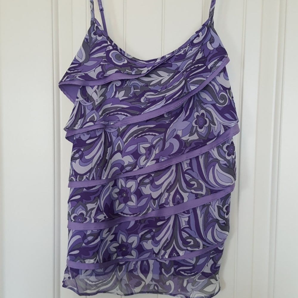 NY&Co Medium purple ruffle shell
