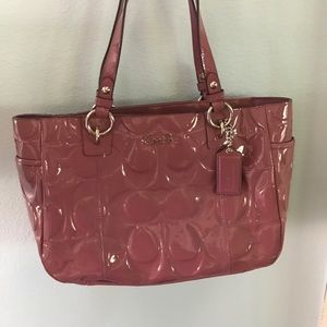 Authentic patented leather coach purse