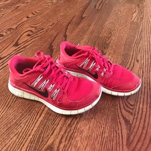 Red Nike Free 5.0 Run Shoes