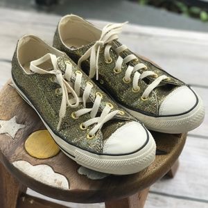 Gold Glitter Converse HARD TO FIND RARE 9.5 Women