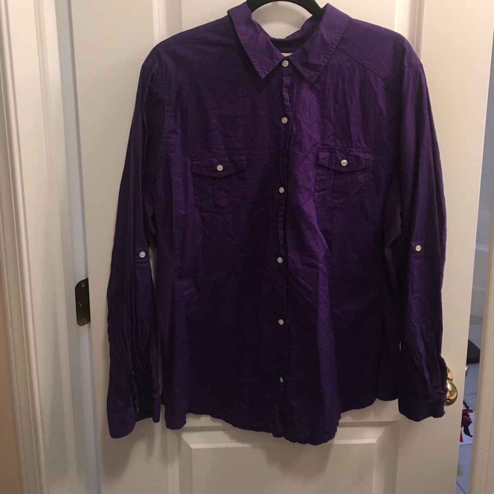Perfect purple causal button up