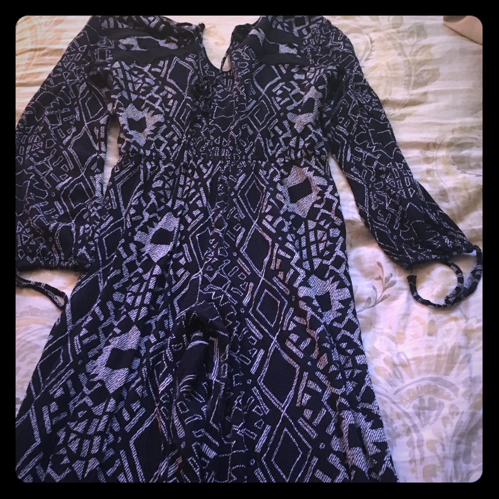 Navy/white Aztec Print Jumpsuit