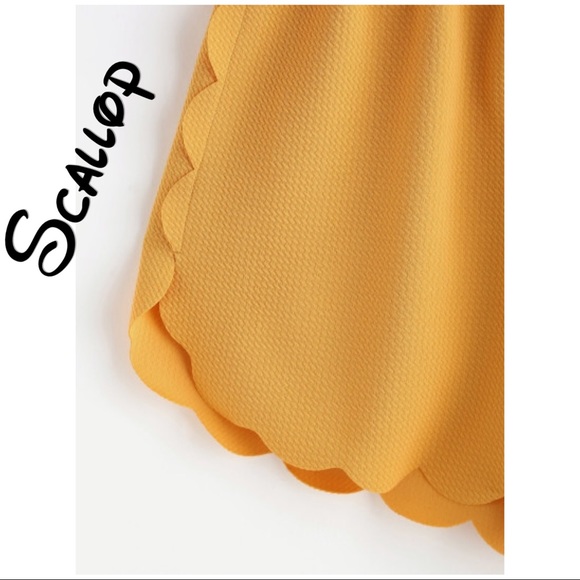 🍁ON SALE-Elasticized Scallop Edge Textured Shorts - Picture 2 of 6