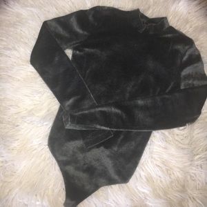 Backless Velvet one piece turtleneck