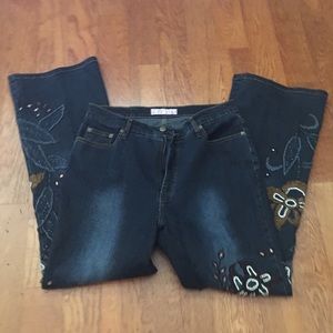 Sassy Thai Ladies Jeans with embroidered sequin.