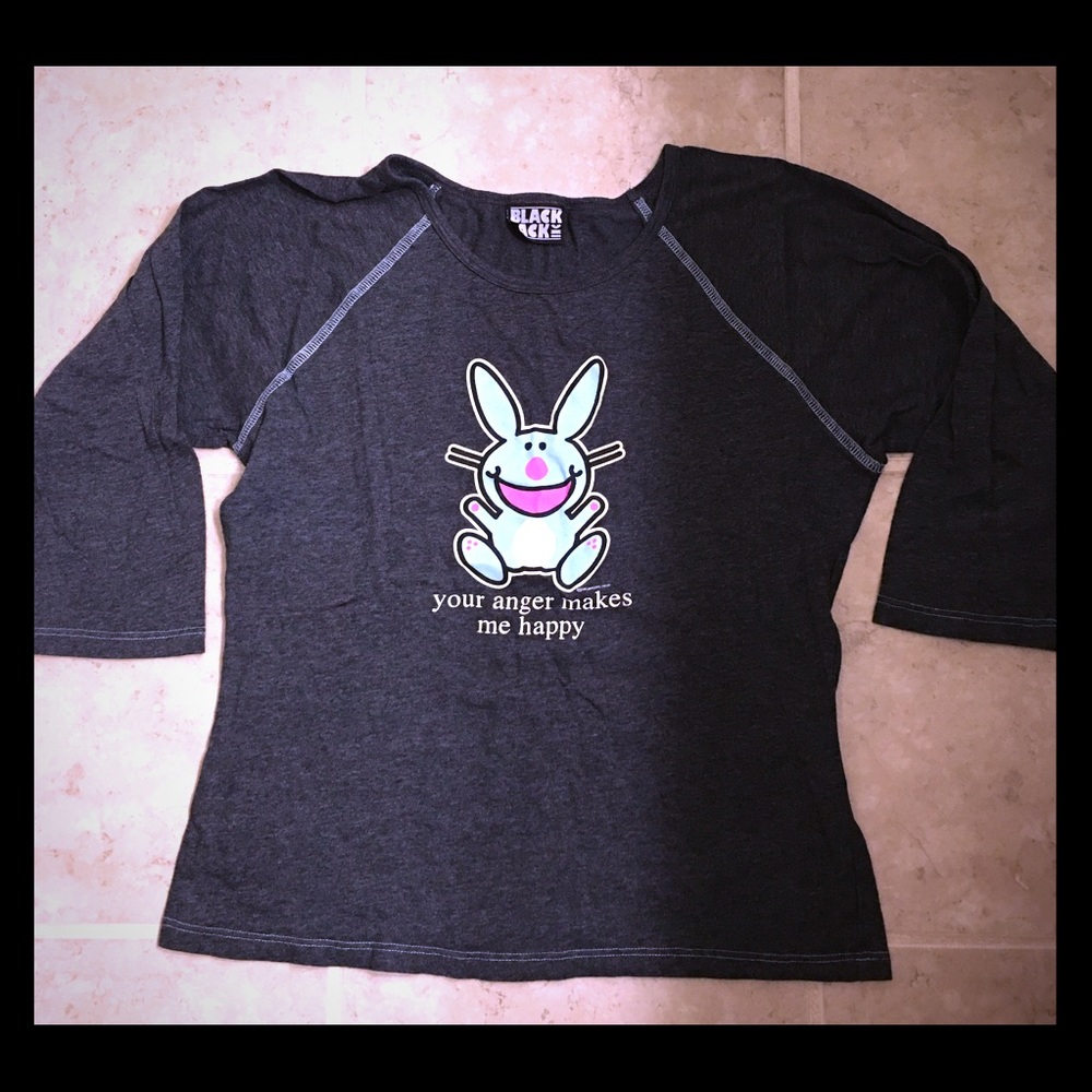 Funny Angry Bunny 3/4 length tee from Hot Topic