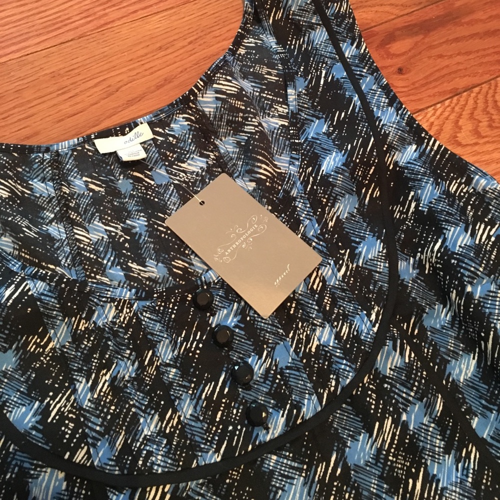 Anthropologie - Gorgeous Blue Checkered Top NWT - Picture 2 of 5