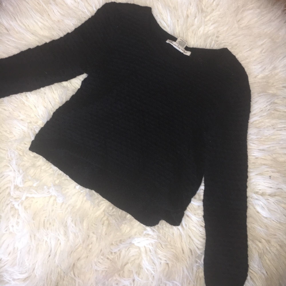 Cropped black sweater
