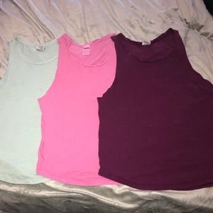 Bundle of 3 PINK muscle tanks. Size small