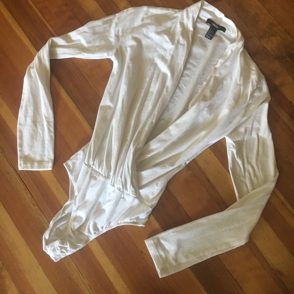 Low cut white one piece