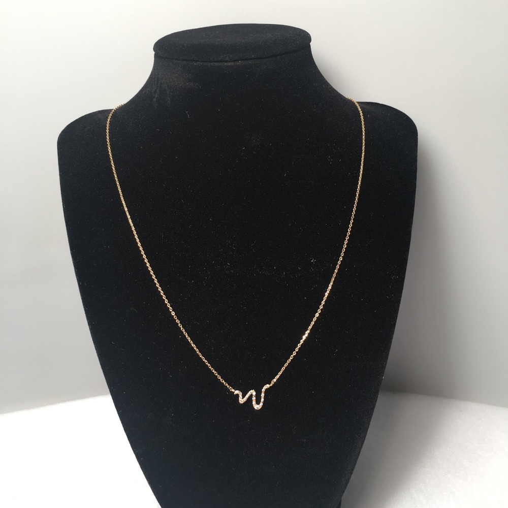 14k gold dipped necklace with wave pendant