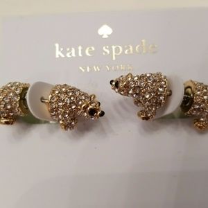New Kate Spade Cold Comforts Polar Bear earrings