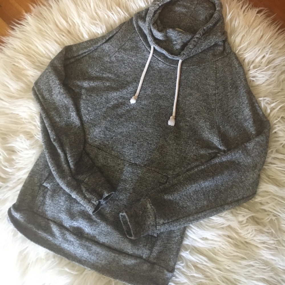 Gray Cowell Neck Sweatshirt