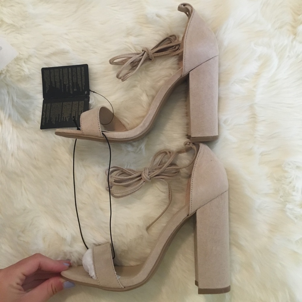 Nude lace up Forever 21 Heels