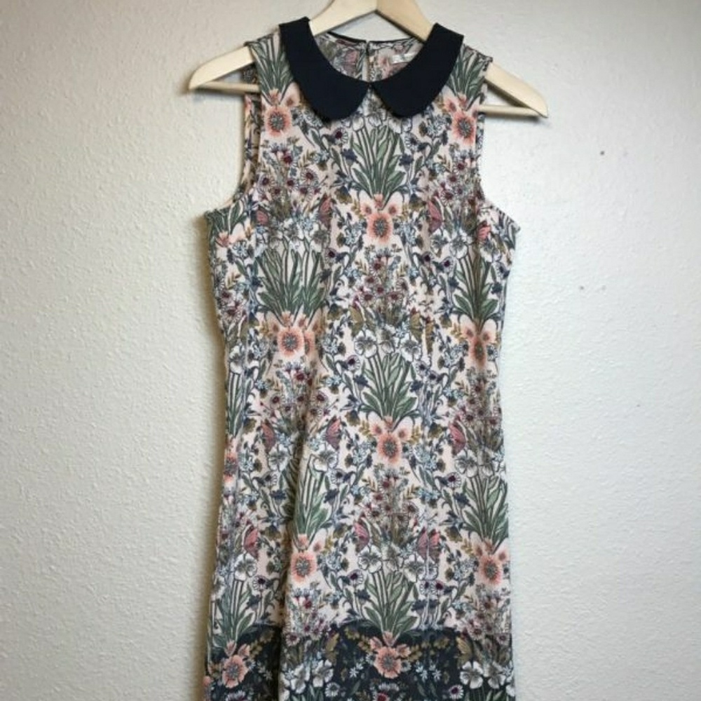 Multi floral peter pan collar dress