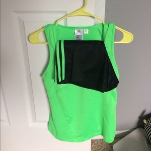 Adidas Lime Green Tank and Shorts