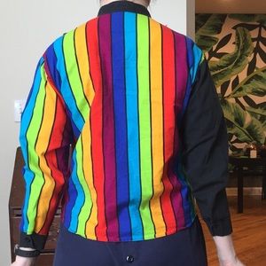 80s magical asymmetrical rainbow jacket
