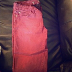 Celebrity Pink Jeans in deep red
