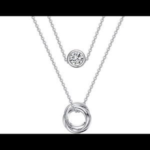 Silver layered necklace
