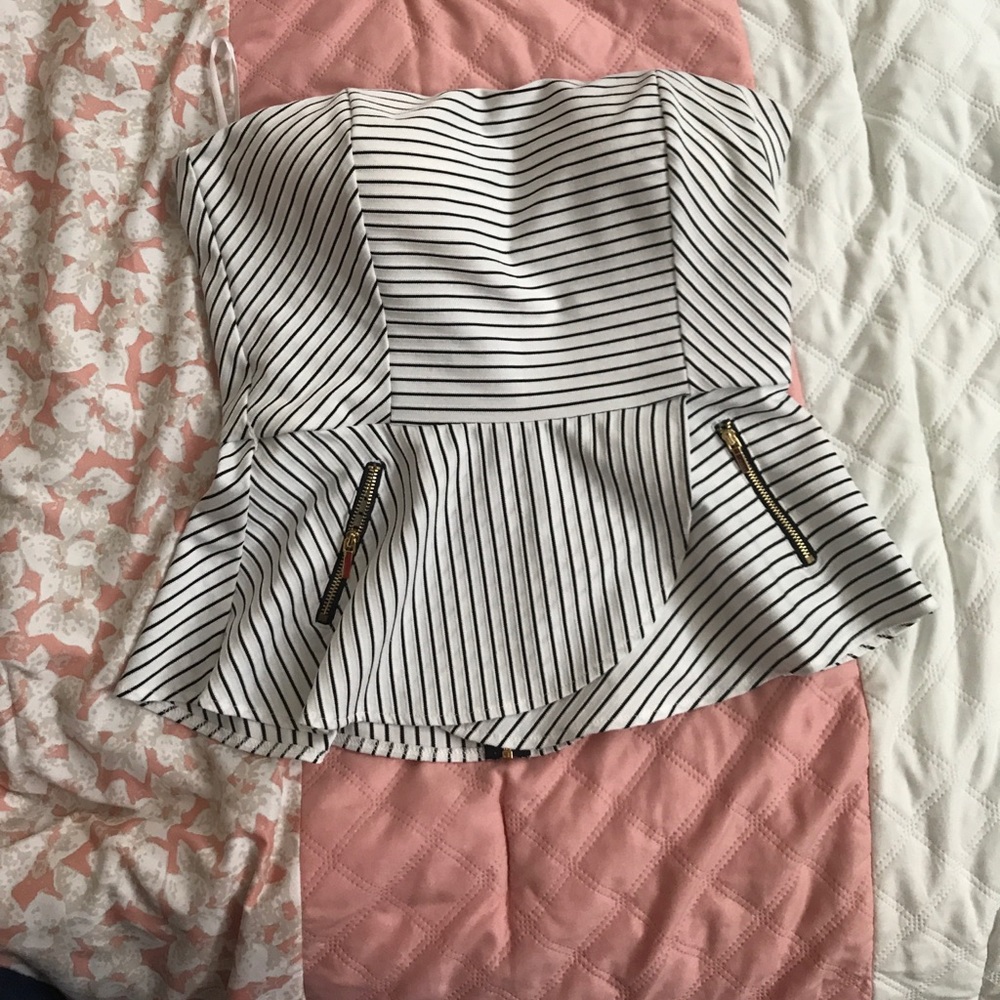 Bebe tube peplum shirt