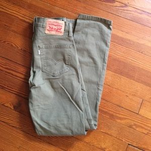 Levi's 511 slim-fit olive green denim jeans