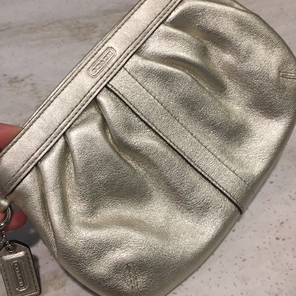 COACH - Legacy Silver Leather WRISTLET - Picture 1 of 5