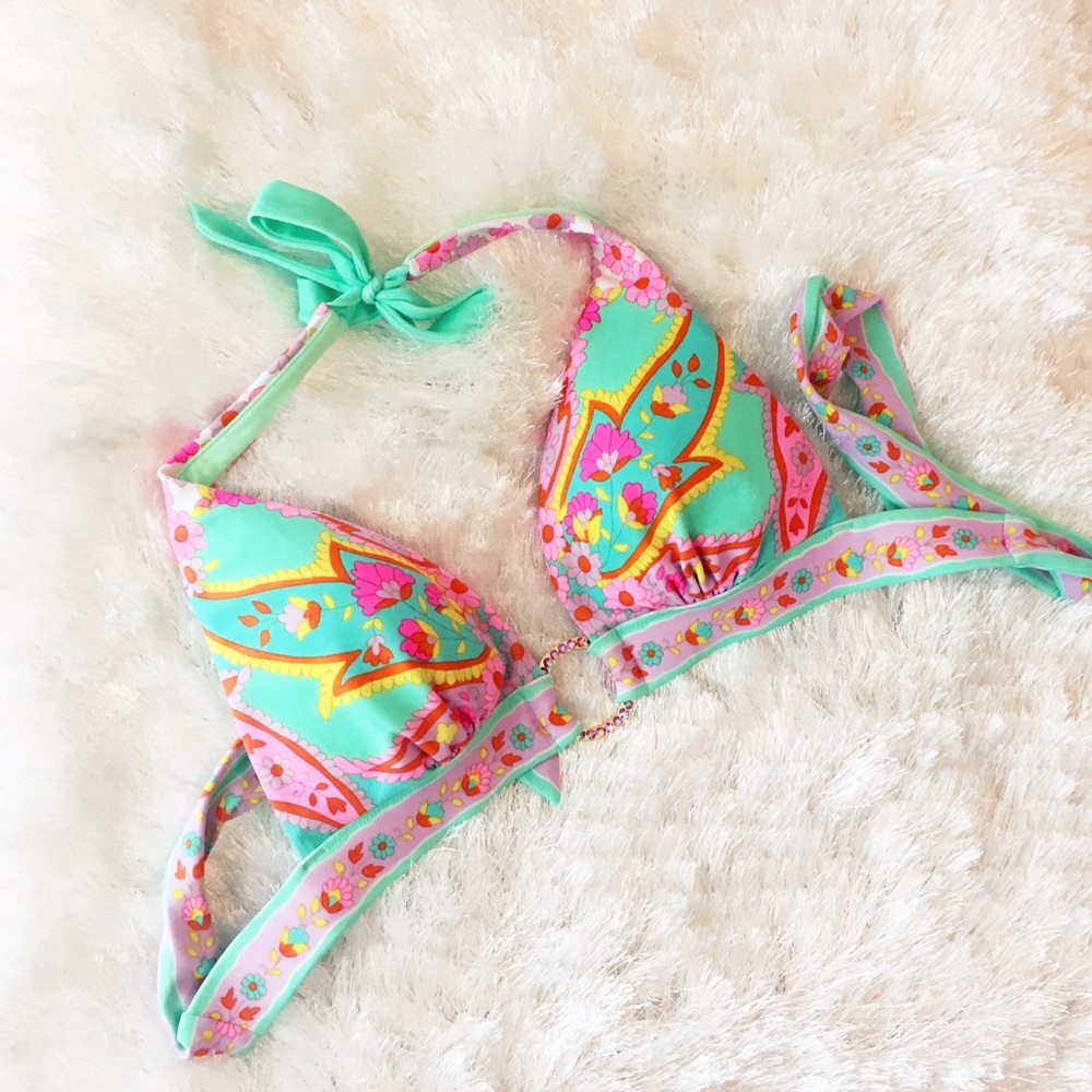 Victoria's Secret · Paisley Push-Up Halter Top